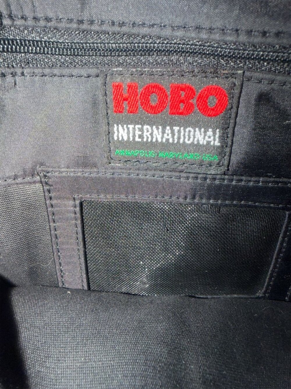 VTG HOBO Int Convertible Shoulder Bag Black Leather Flap Demi Bag Organizer Y2K - Picture 14 of 14